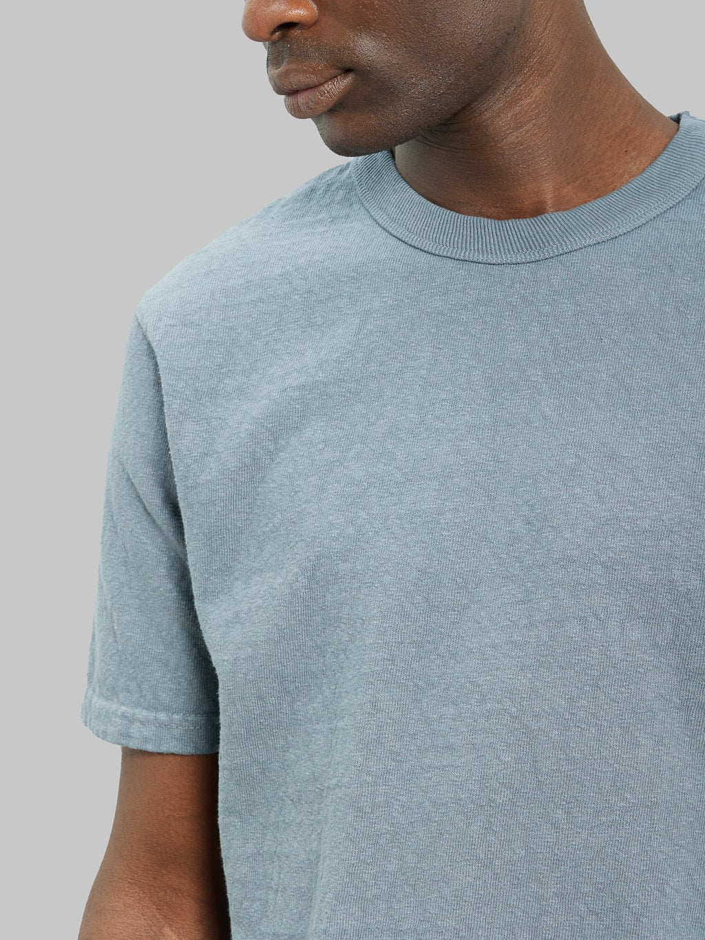 UES No 8 Slub Nep Short Sleeve Tshirt Grey extra thick thread
