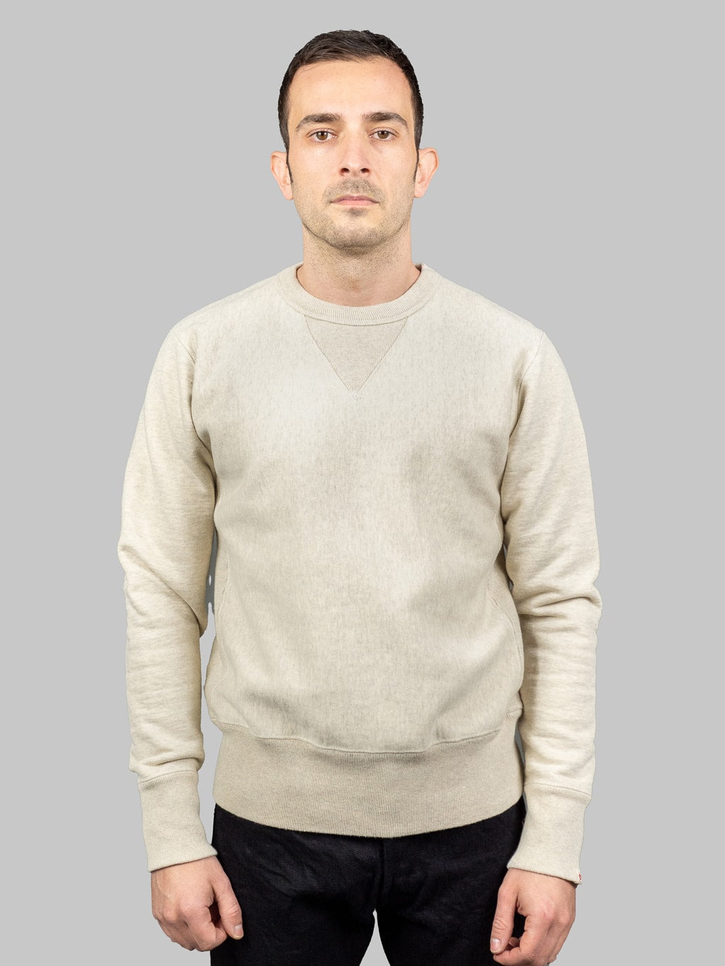 UES Puca Purcara Loopwheeled Sweatshirt oatmeal model front fit