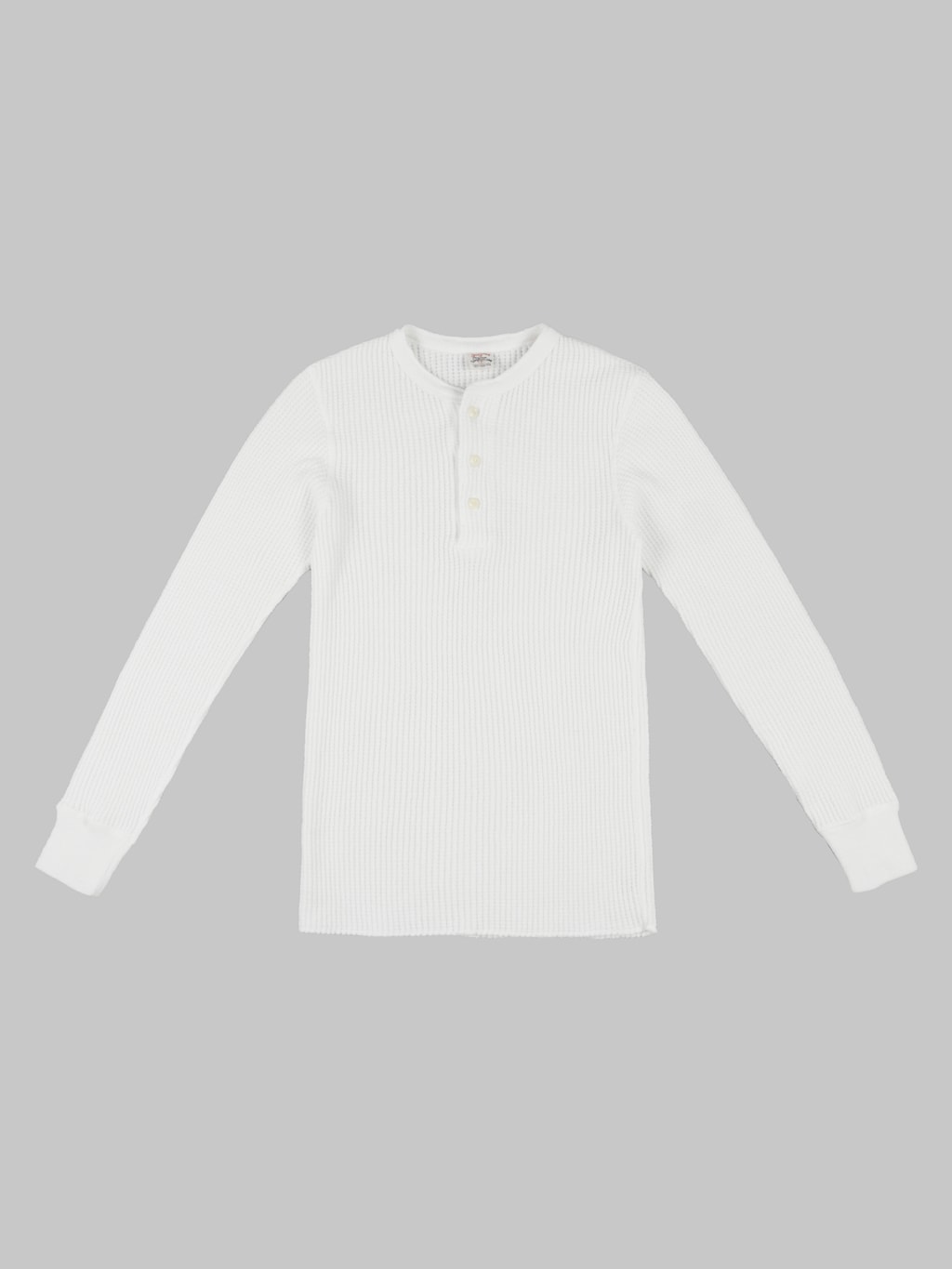 UES Thermal Big Waffle Henley TShirt Off White front