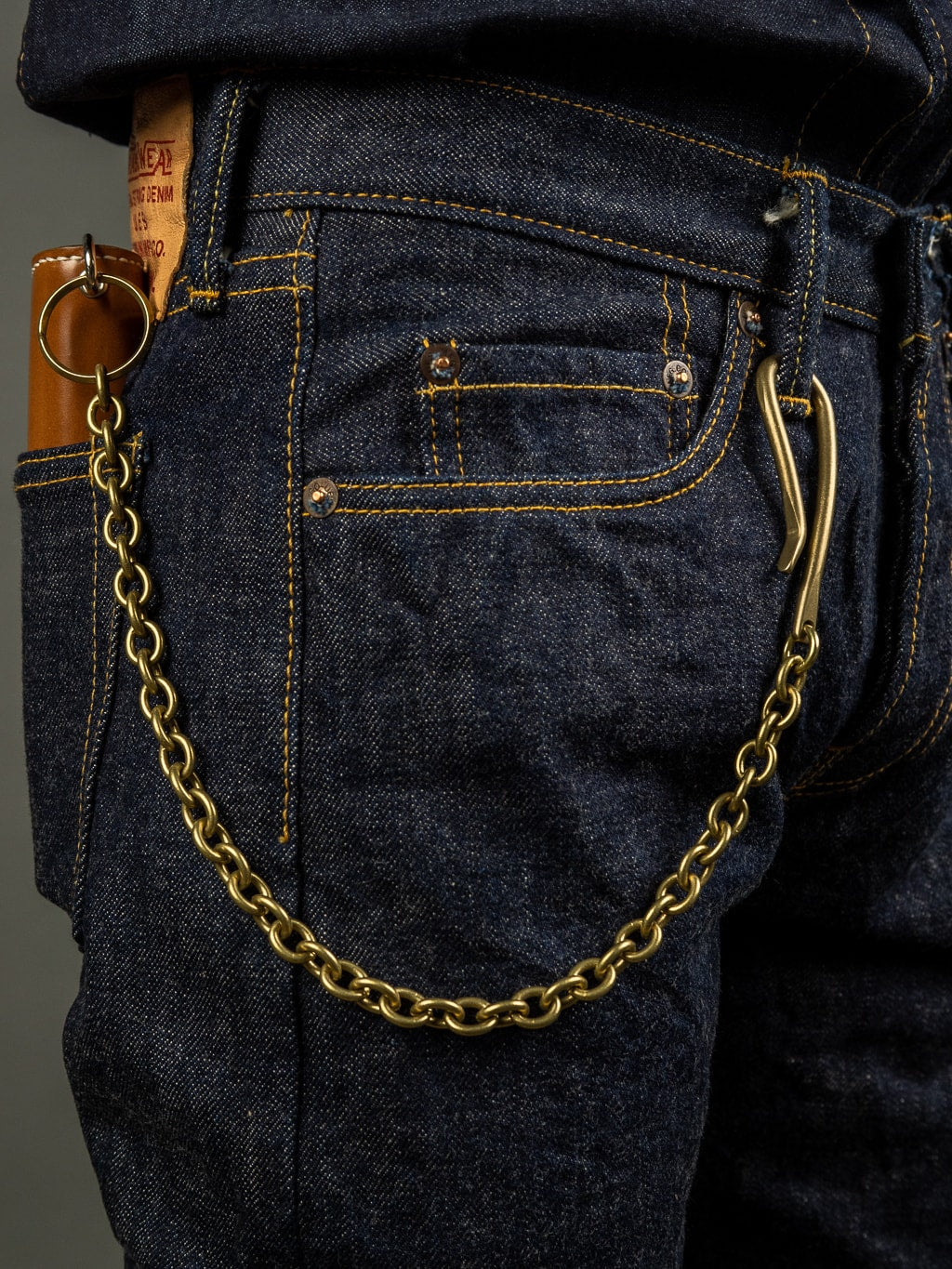 Kobashi Studio Key Chain Oval solid brass vintage