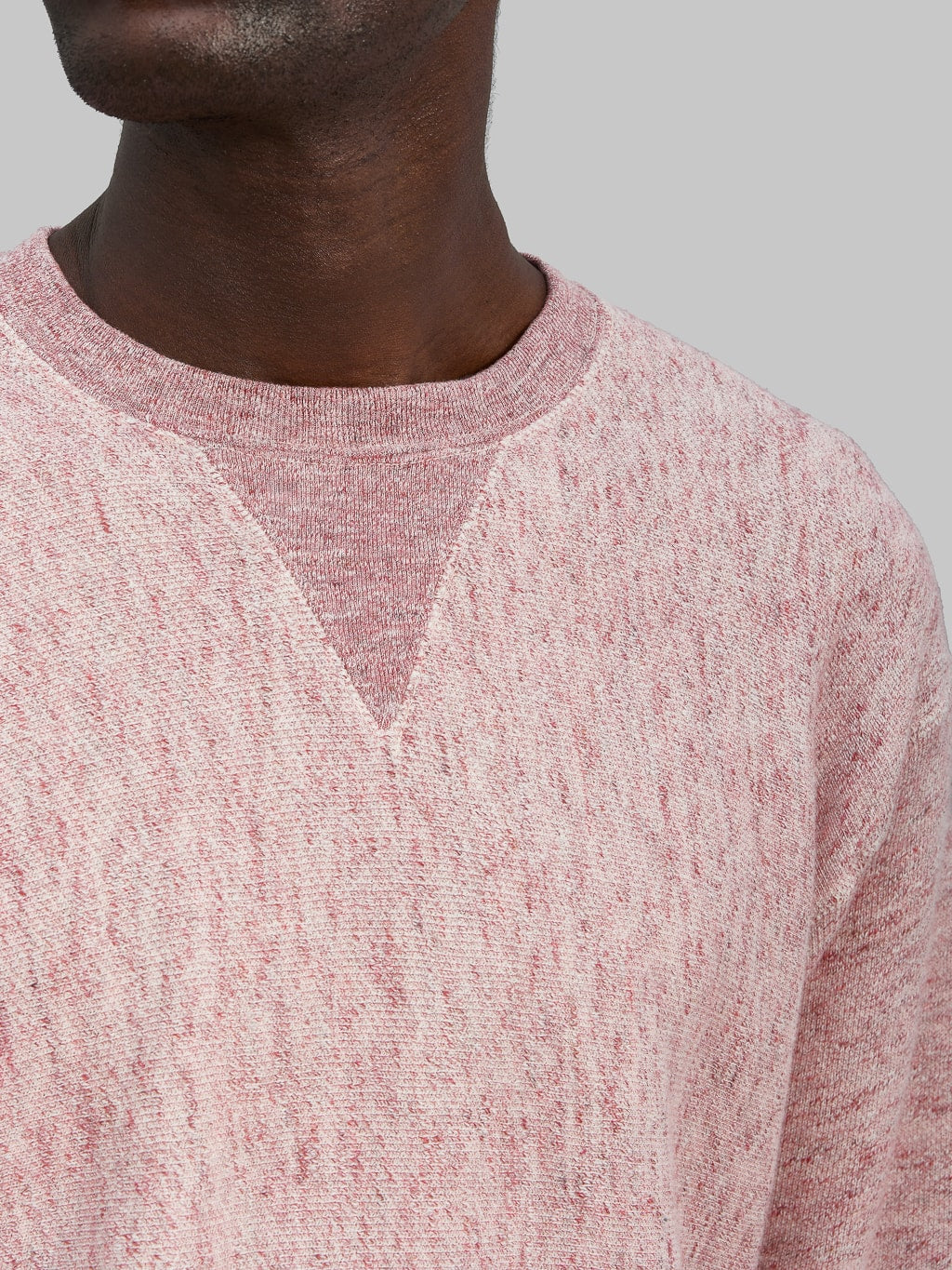 loop and weft big loopback fleece side panel sweatshirt cherry v neck