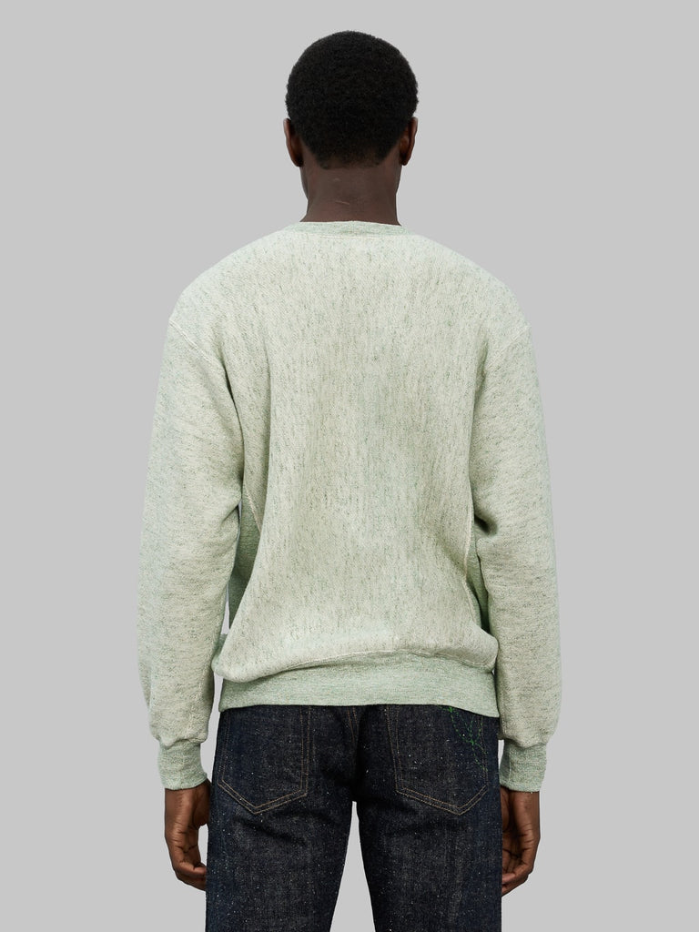 loop and weft big loopback fleece side panel sweatshirt green  back fit