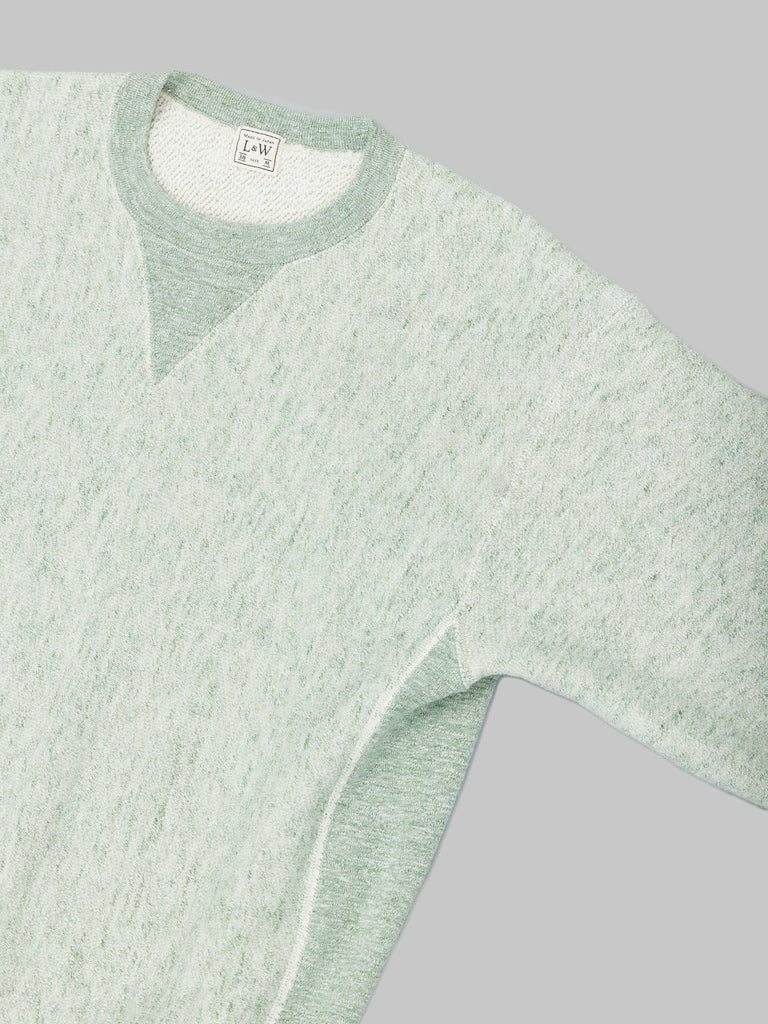 loop and weft big loopback fleece side panel sweatshirt green 100 cotton