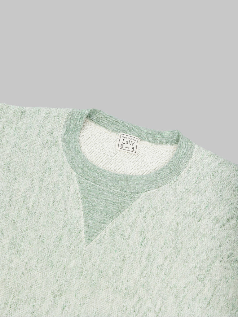loop and weft big loopback fleece side panel sweatshirt green v gusset