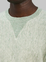 loop and weft big loopback fleece side panel sweatshirt green  v neck