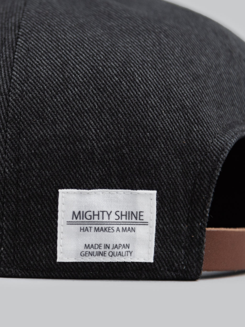 mighty shine flip cap c twill black brand label