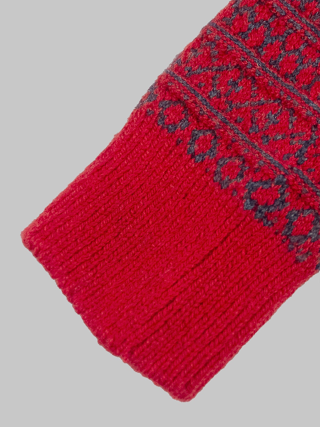 nishiguchi kutsushita oslo wool jacquard socks red elastic band