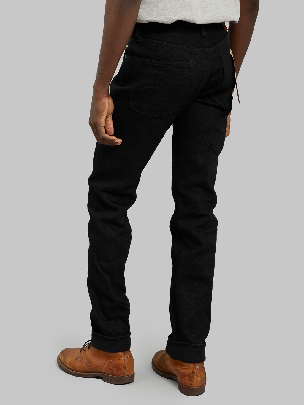 oni denim 246zr bkbk 20oz secret black denim neat straight back look