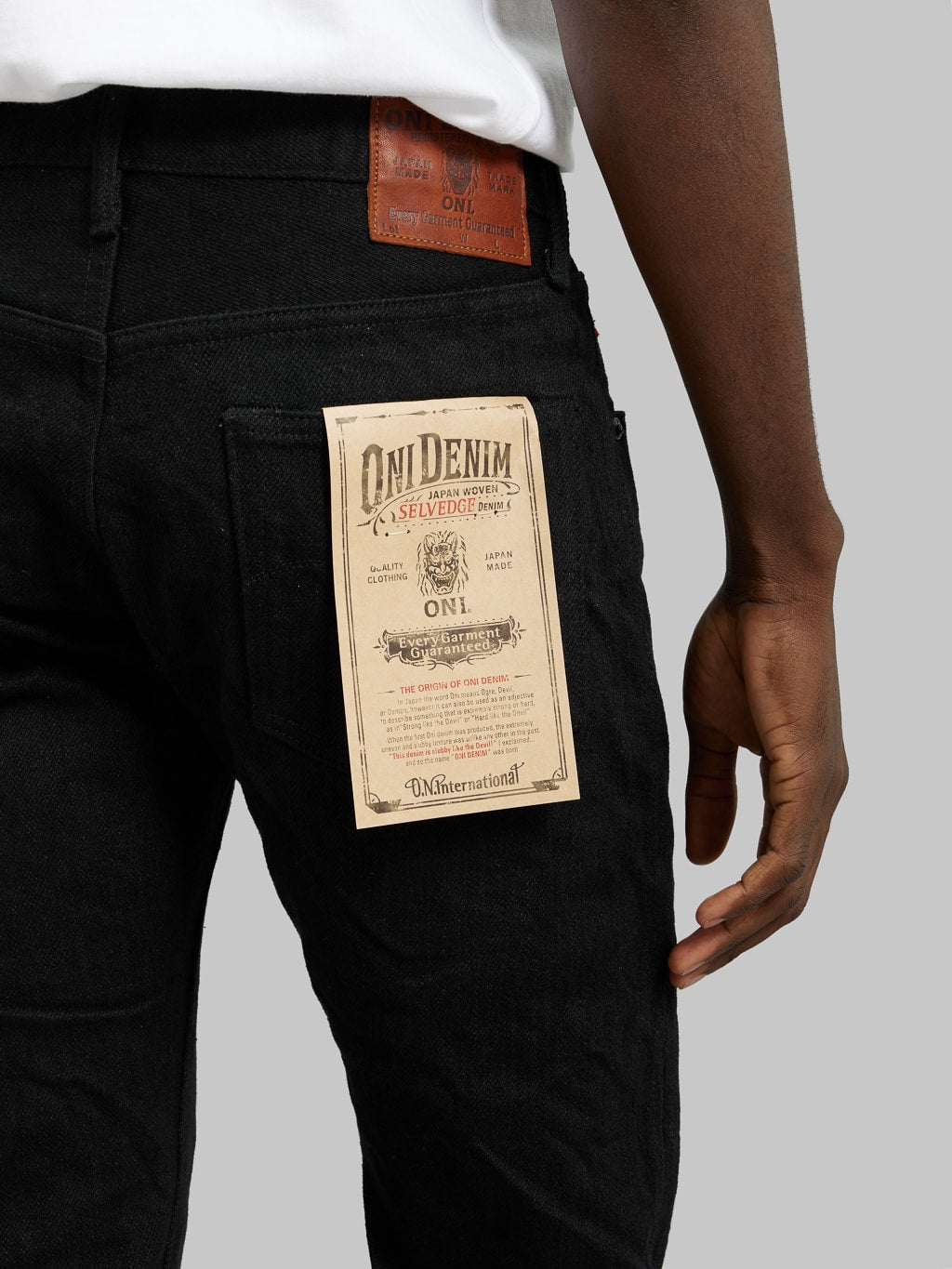 oni denim 622zr bkbk 20oz secret black denim relax tapered pocket flasher