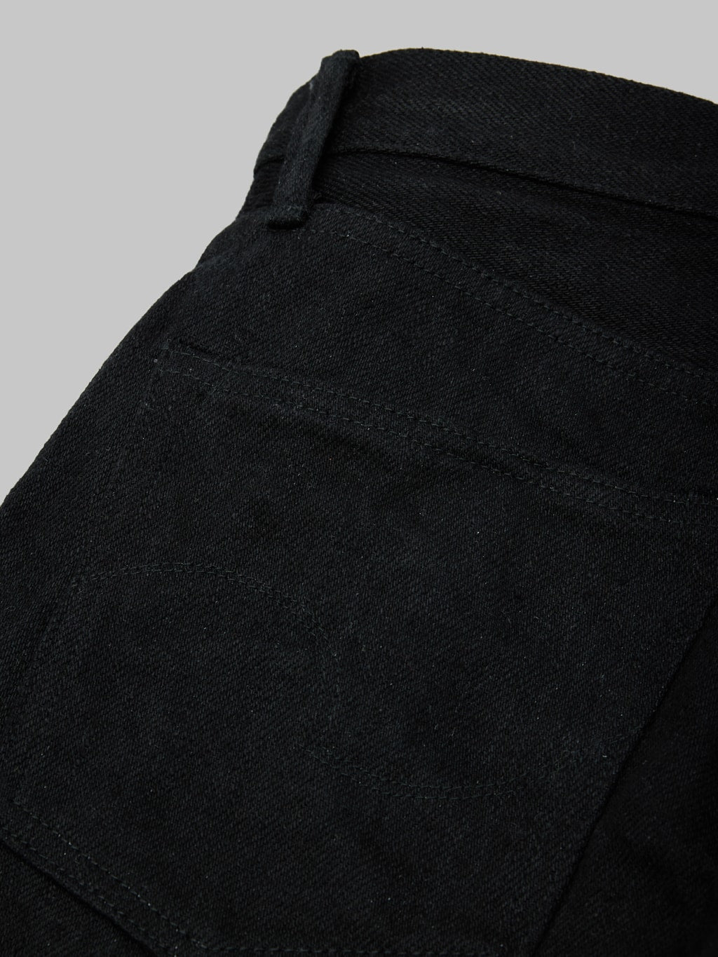 oni denim 622zr bkbk 20oz secret black denim relax tapered seams closeup
