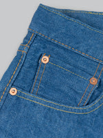pure blue japan BG 013 blue gray slim tapered jeans pocket closeup