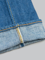 pure blue japan BG 013 blue gray slim tapered jeans white weft
