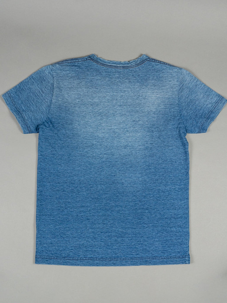 Pure Blue Japan Indigo Dyed Crewneck T-Shirt (Sunburned) Back
