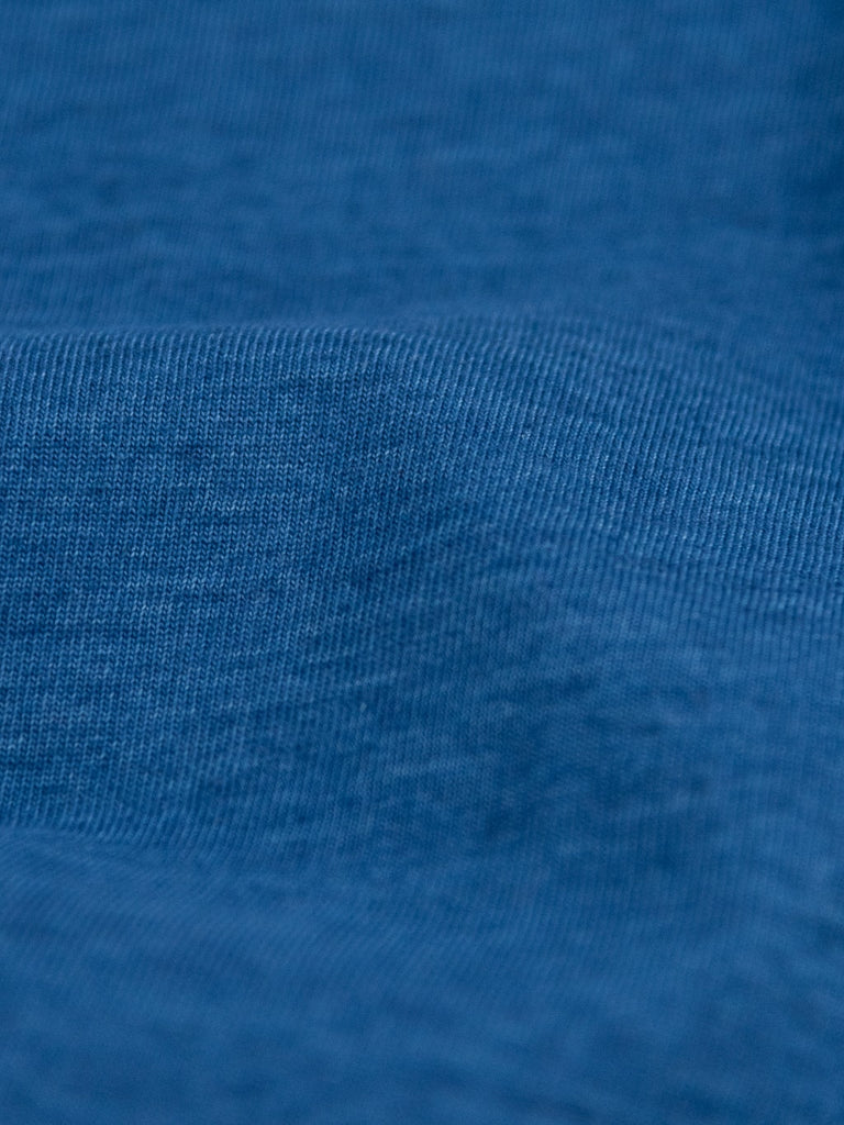 pure blue japan Indigo Jersey Crew Neck Tshirt Midtone Indigo cotton fabric