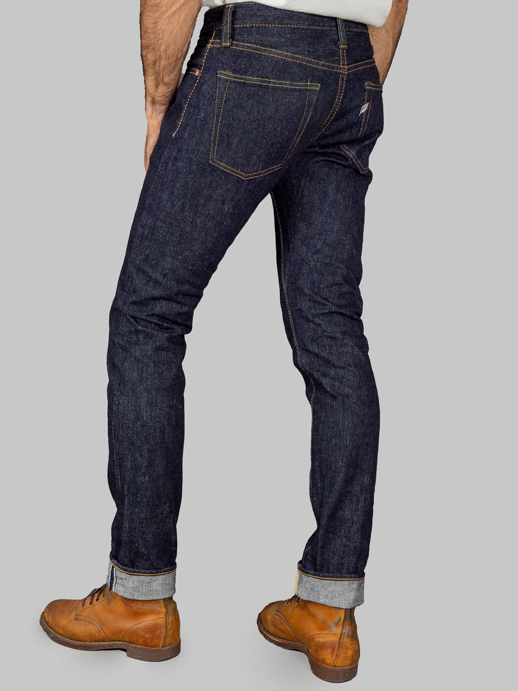 pure blue japan xx 013 slim tapered indigo jeans back look
