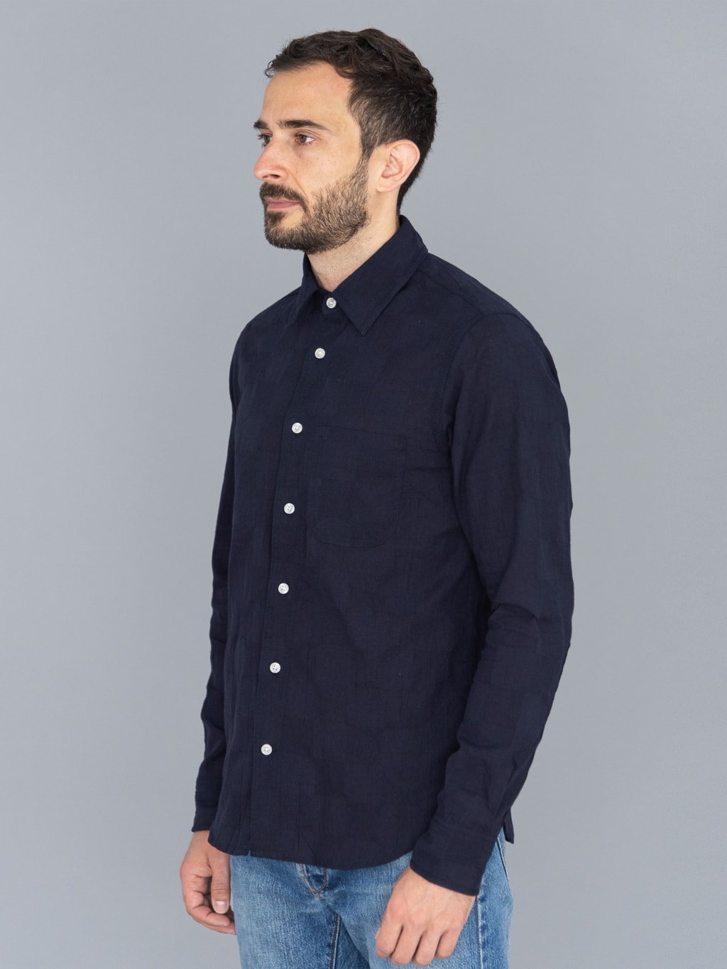 rogue territory jumper shirt navy checkered slim fit side