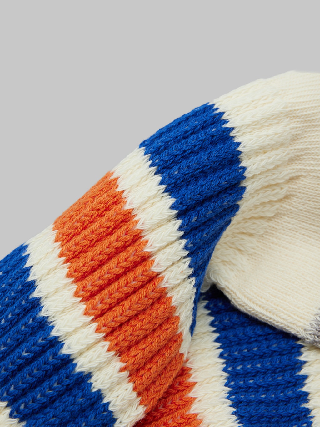 rototo oldschool crew socks blue orange texture