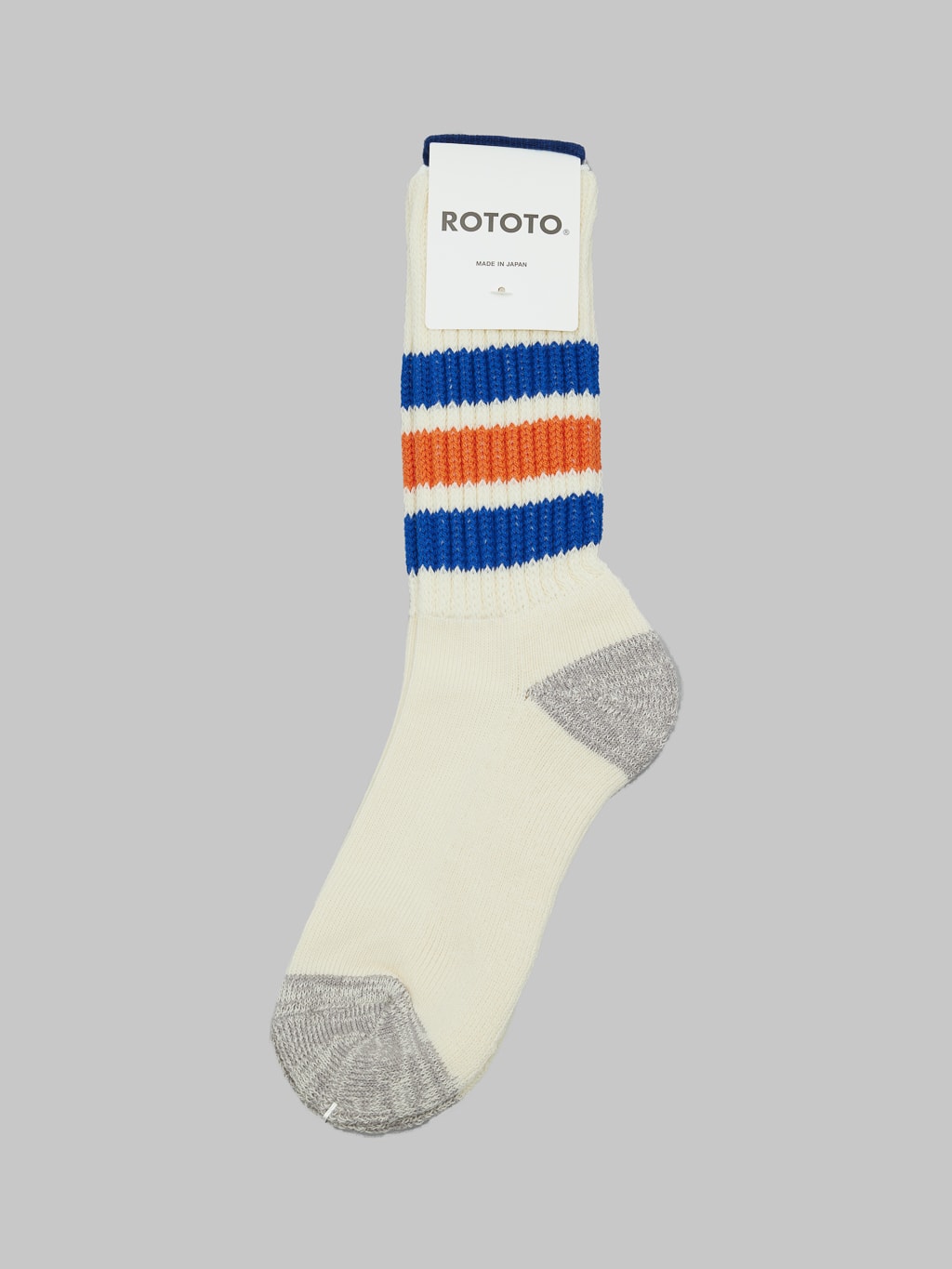 rototo oldschool crew socks blue orange 
