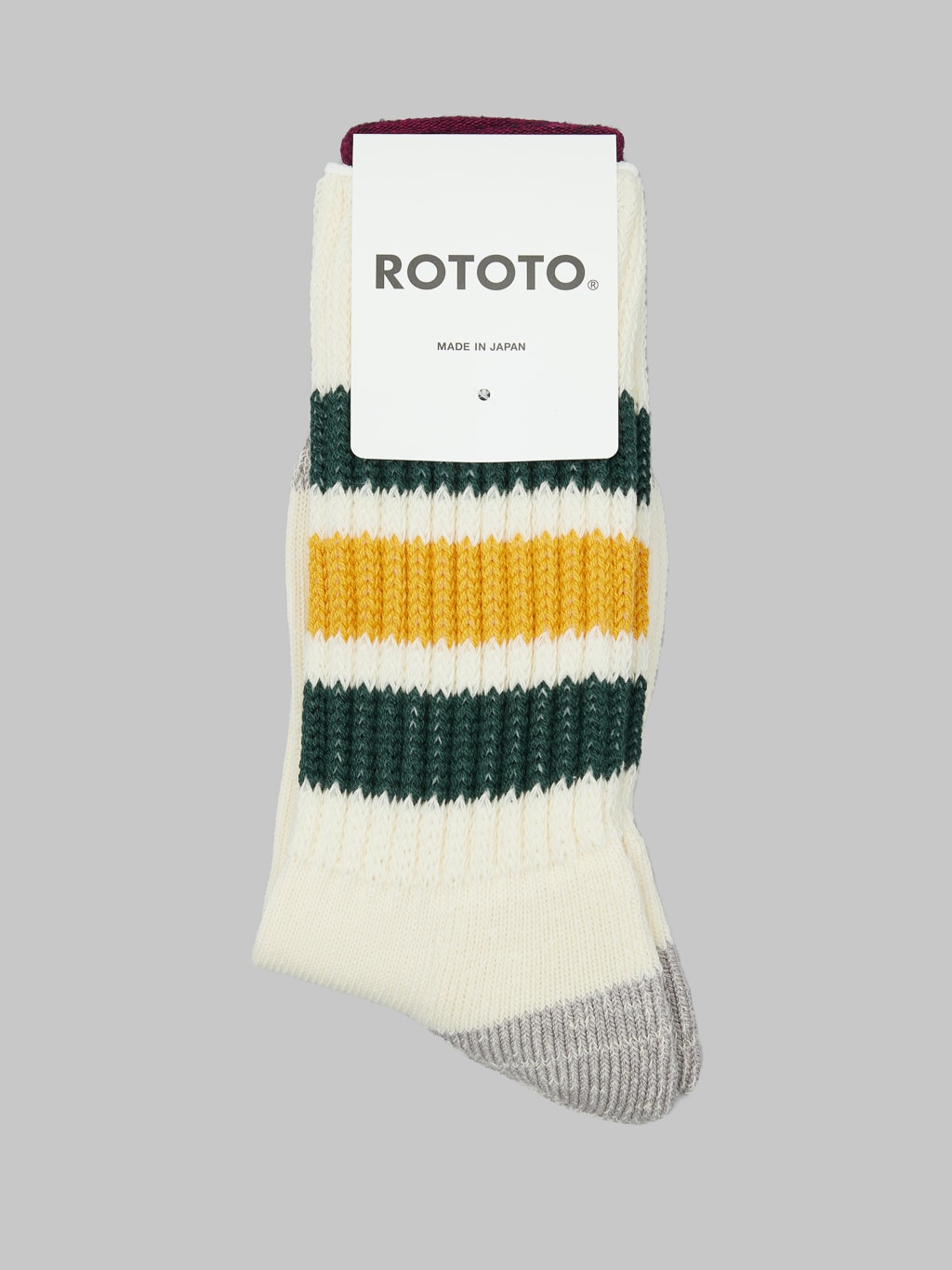 ROTOTO Coarse Ribbed Oldschool Crew Socks Chili Red/Blue