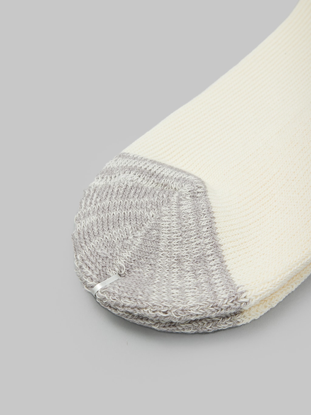 rototo oldschool crew socks navy dark red toe closeup