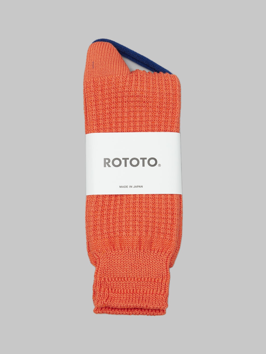 rototo cotton waffle crew socks orange