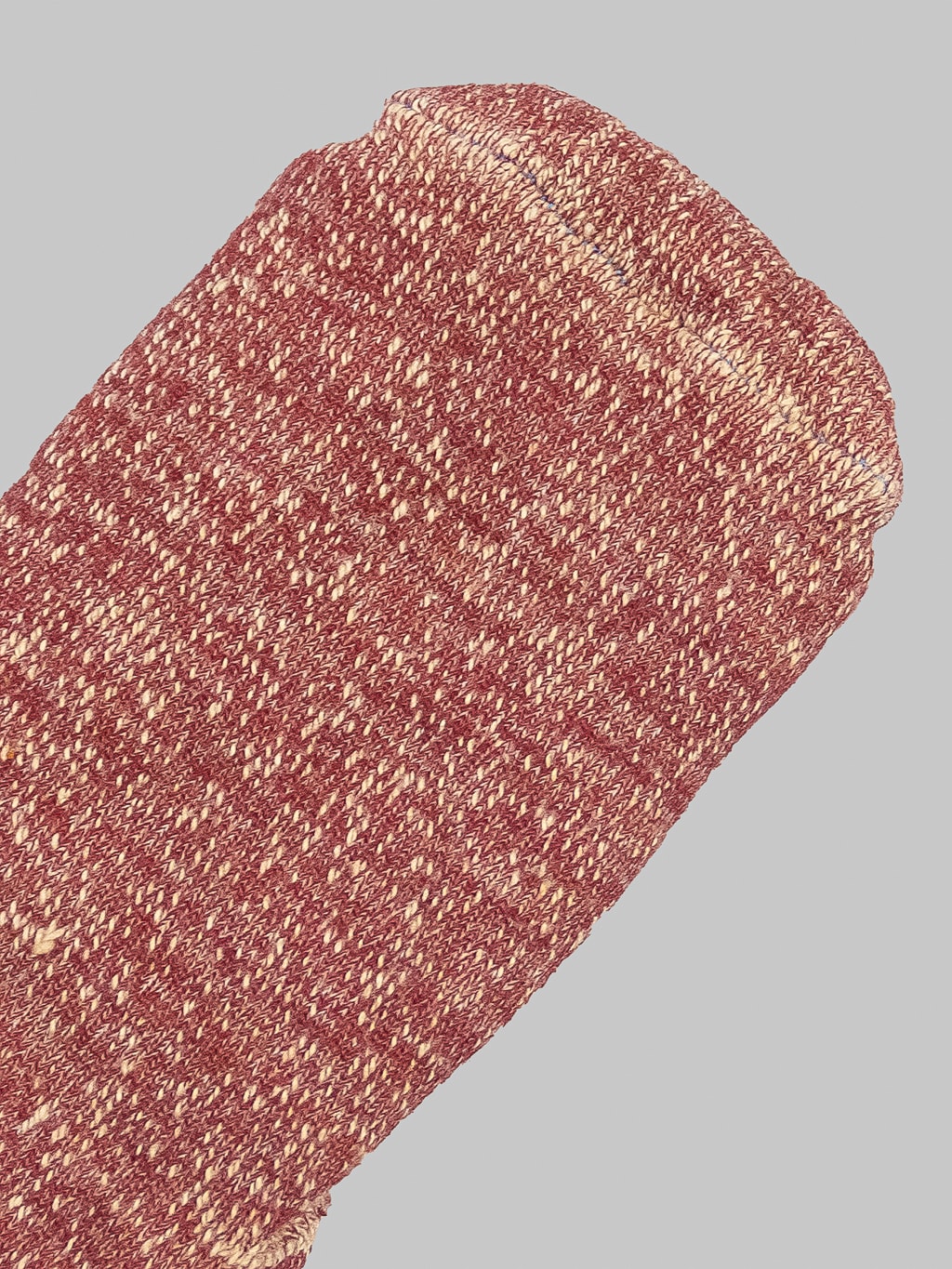 rototo double face crew socks dark red brown toe