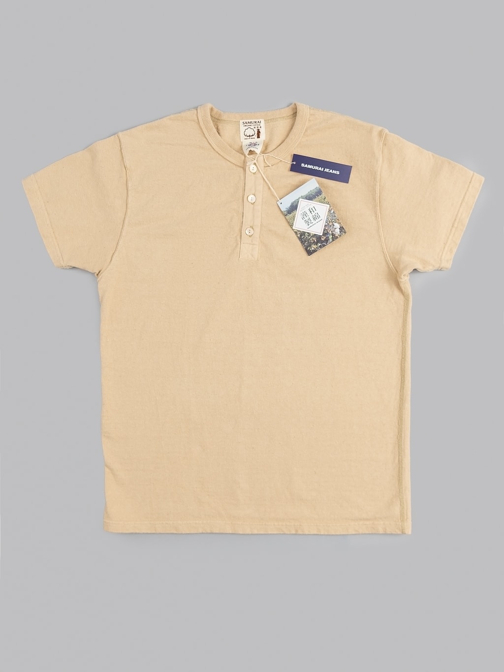 samurai jeans japanese cotton slub tshirt henley kuri