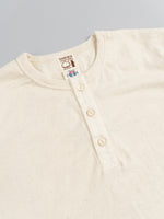 samurai jeans japanese cotton slub tshirt henley natural collar buttons