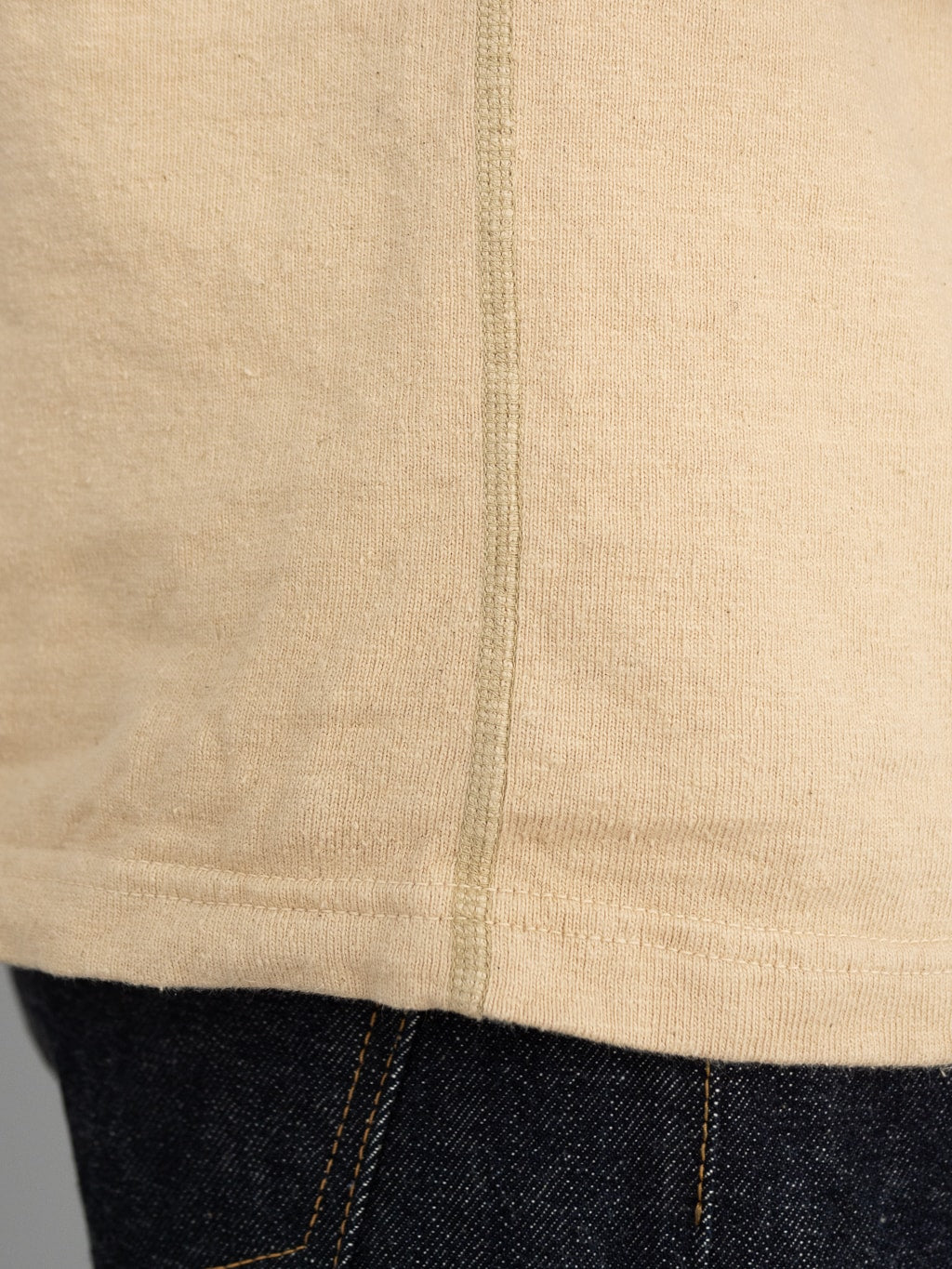 samurai jeans japanese cotton slub crew neck tshirt kuri seam