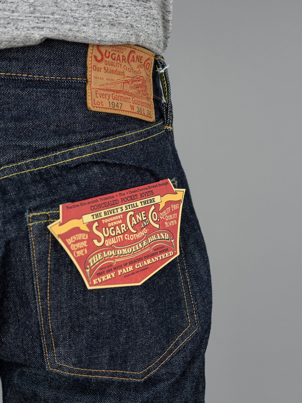 sugar cane SC41947 14.25oz denim 1947 model regular straight jeans pocket