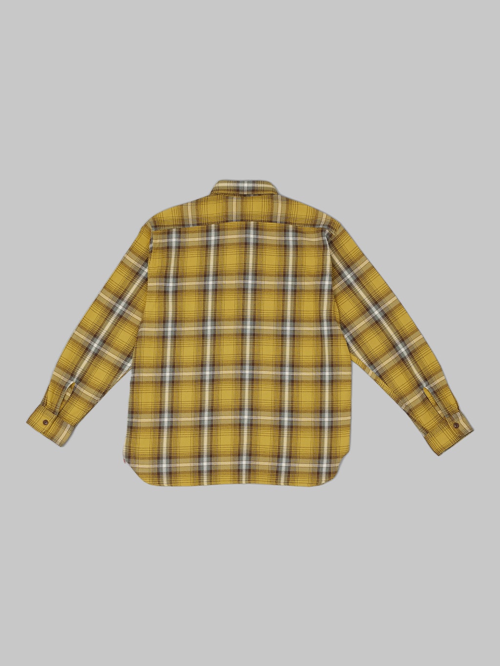 sugar cane twill check work shirt flannel yellow back