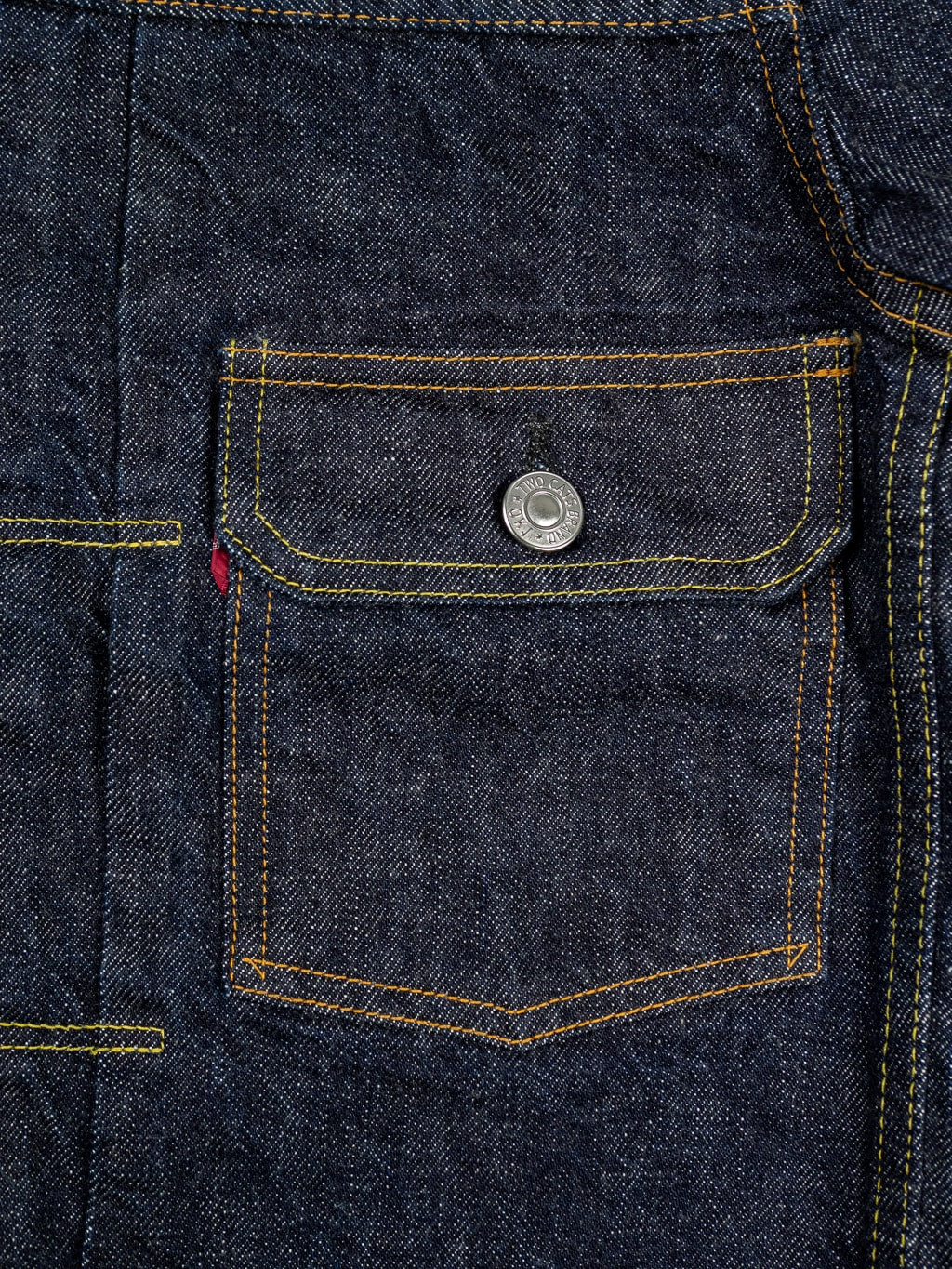 tcb 50 type2 denim jacket pocket closeup