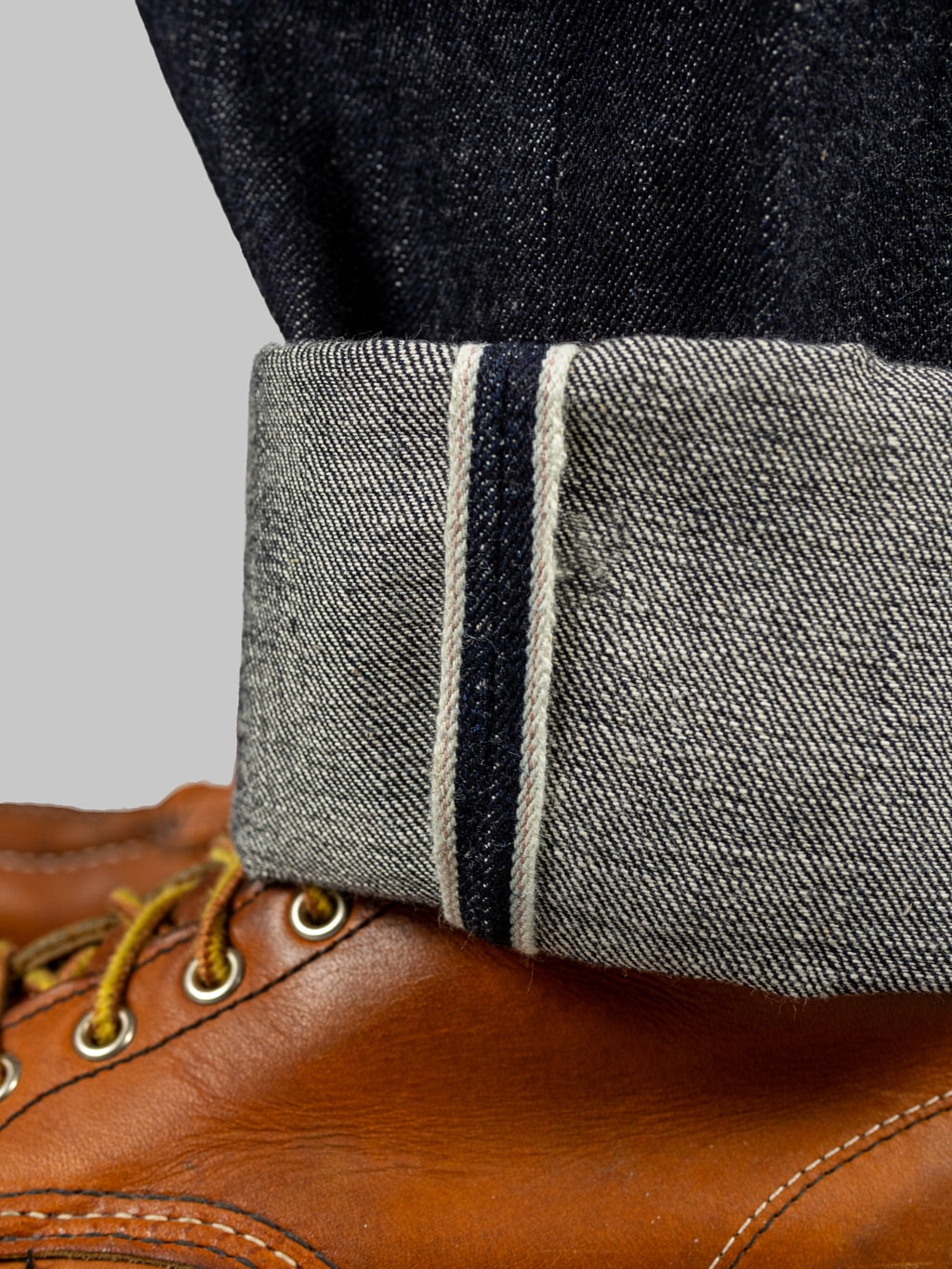 tcb 50s regular straight indigo selvedge japanese jeans closeup