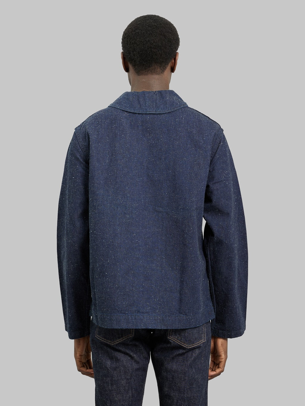 tcb usn vintage navy seamens jacket model back fit