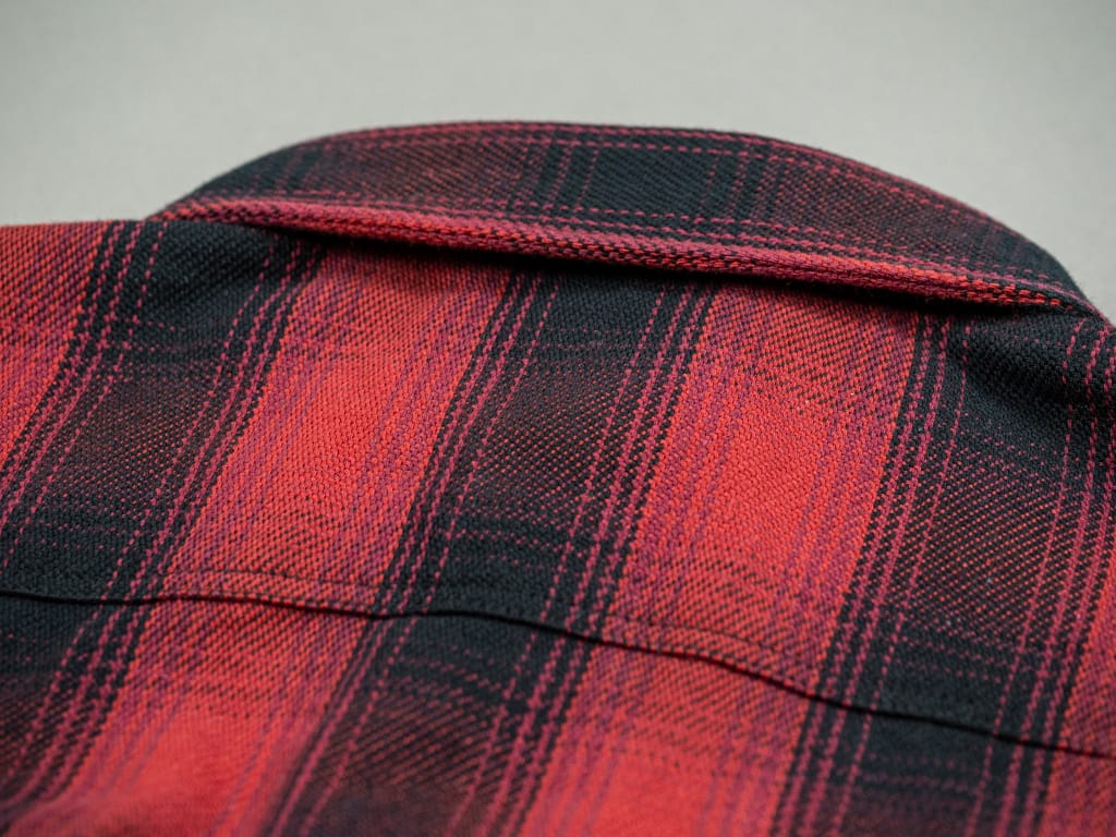 The flat head flannel shirt red work back detail