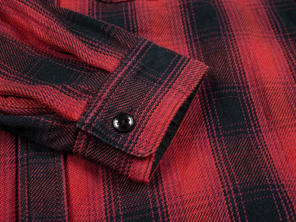 The flat head flannel shirt red work cuff fabric
