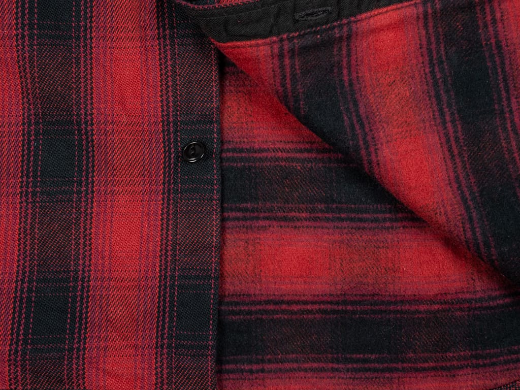 The flat head flannel shirt red work interior fabric