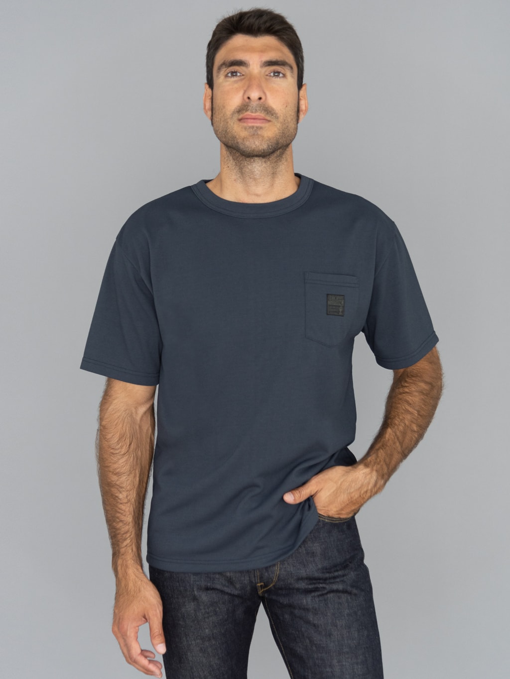 trophy clothing monochrome pc pocket tee charcoal  model fit
