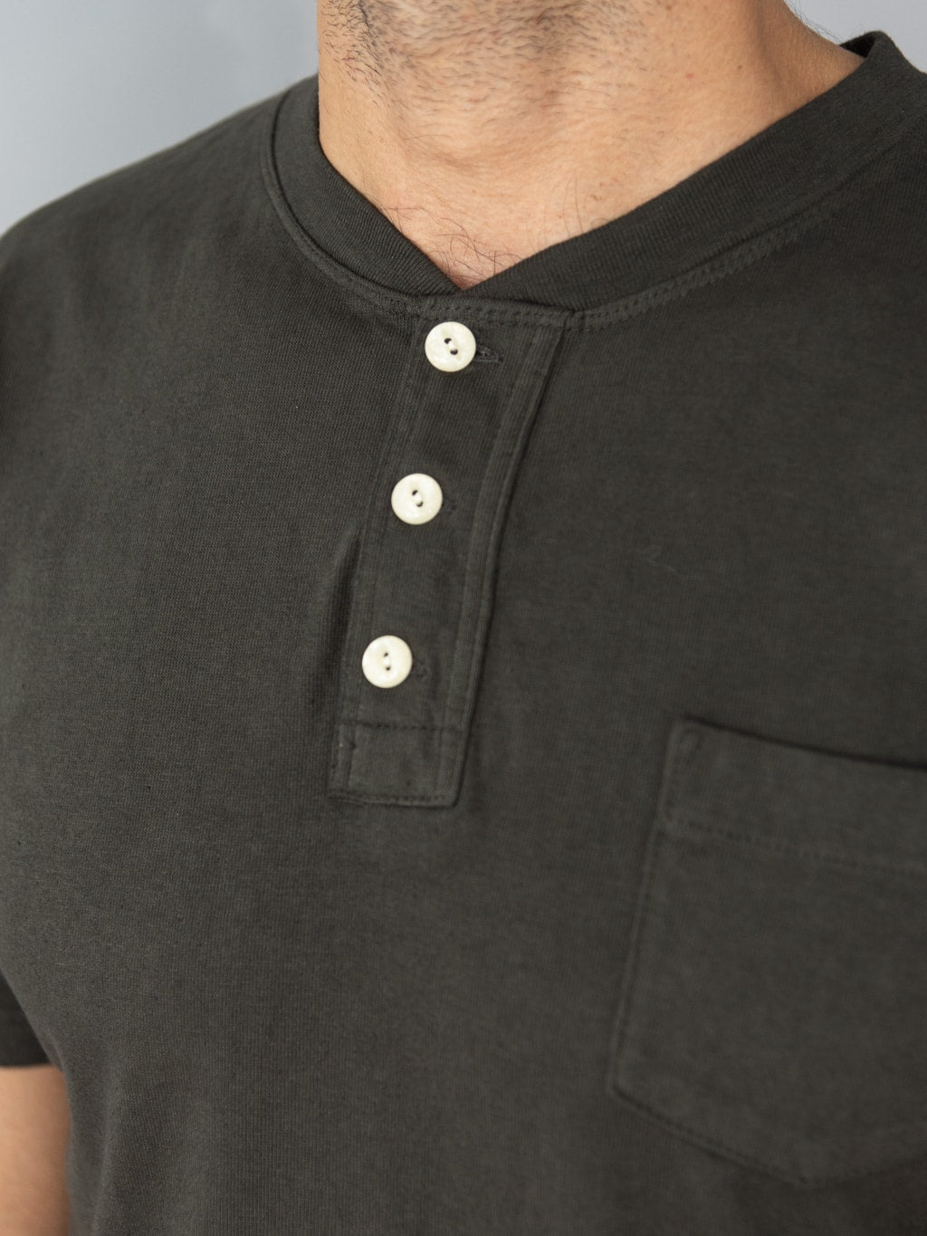 trophy clothing od henley tee black collar buttons