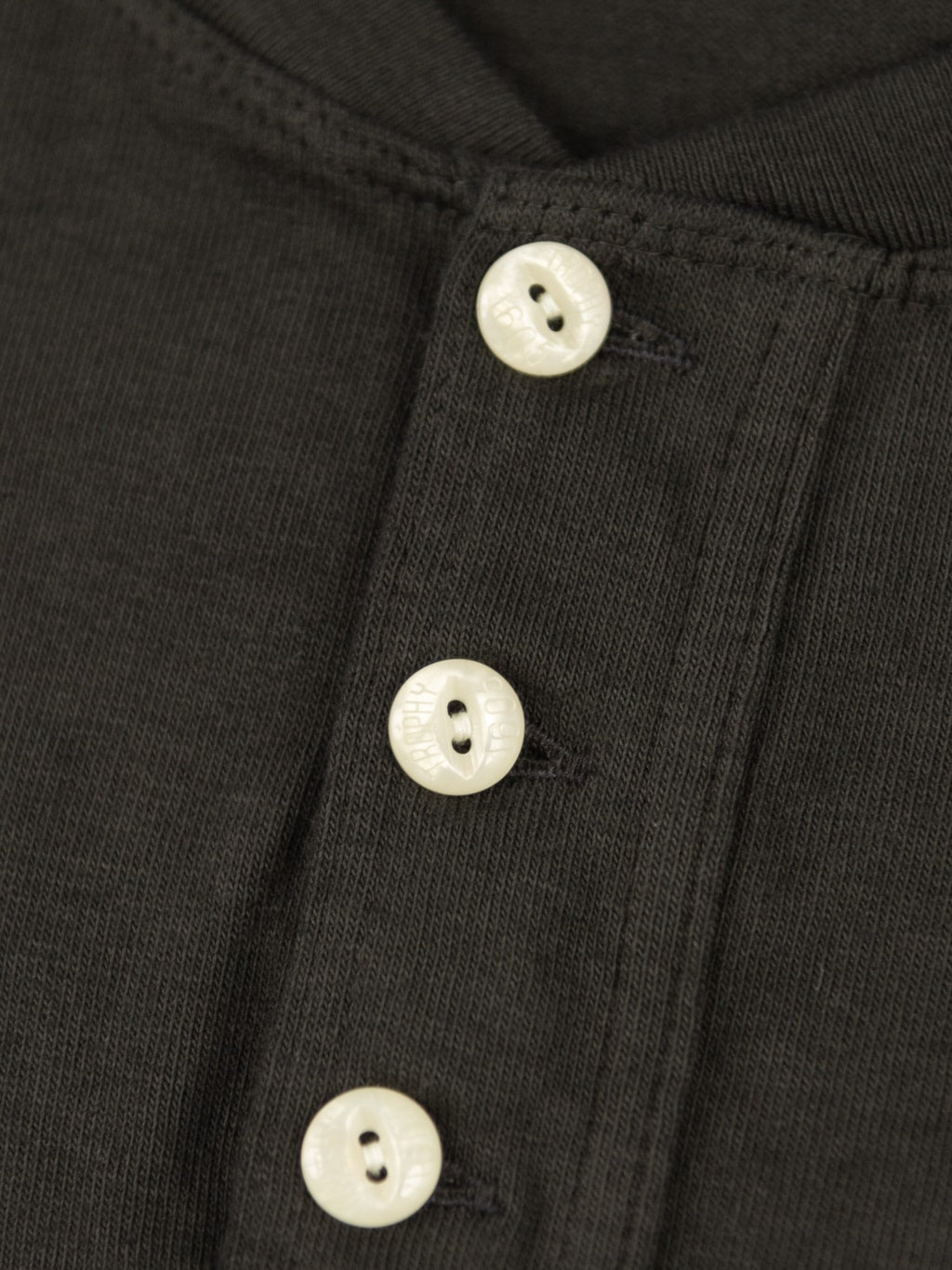 trophy clothing od henley tee black white branded buttons