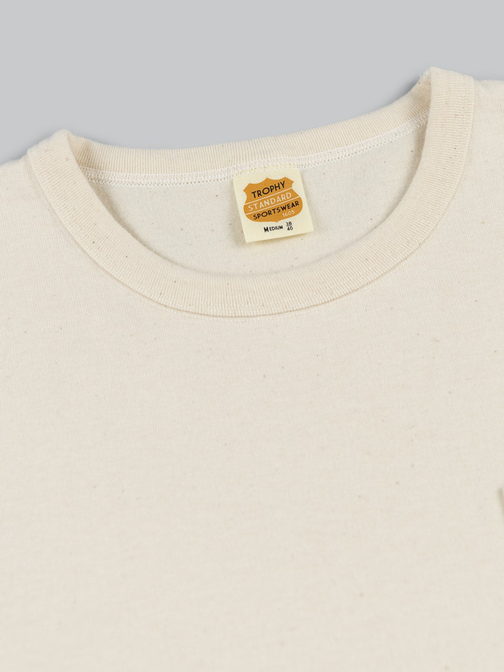 trophy clothing od pocket tee natural  collar tag
