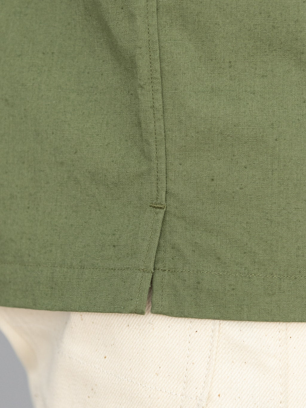 ues denim mechanic shirt sleeves shirt sage green detail