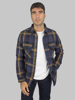 ues extra heavy selvedge flannel shirt navy slim fit