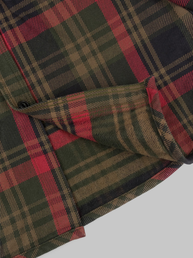 ues extra heavy selvedge flannel shirt red  brushed interior