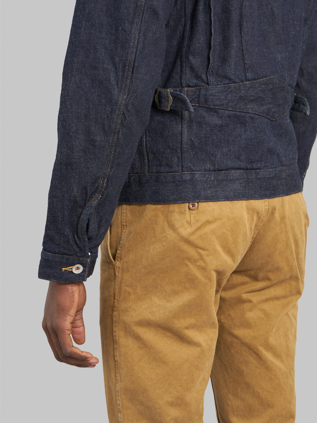 stevenson overall stockman cowboy indigo denim jacket back details