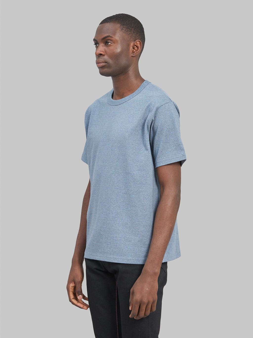 Japan Blue Recycled Denim Tshirt mid Indigo side fit