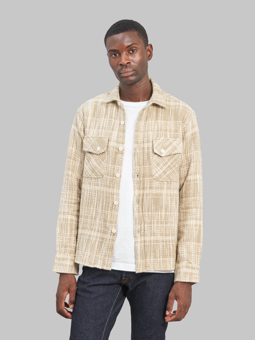3sixteen Crosscut Flannel Alabaster Jacquard relaxed fit