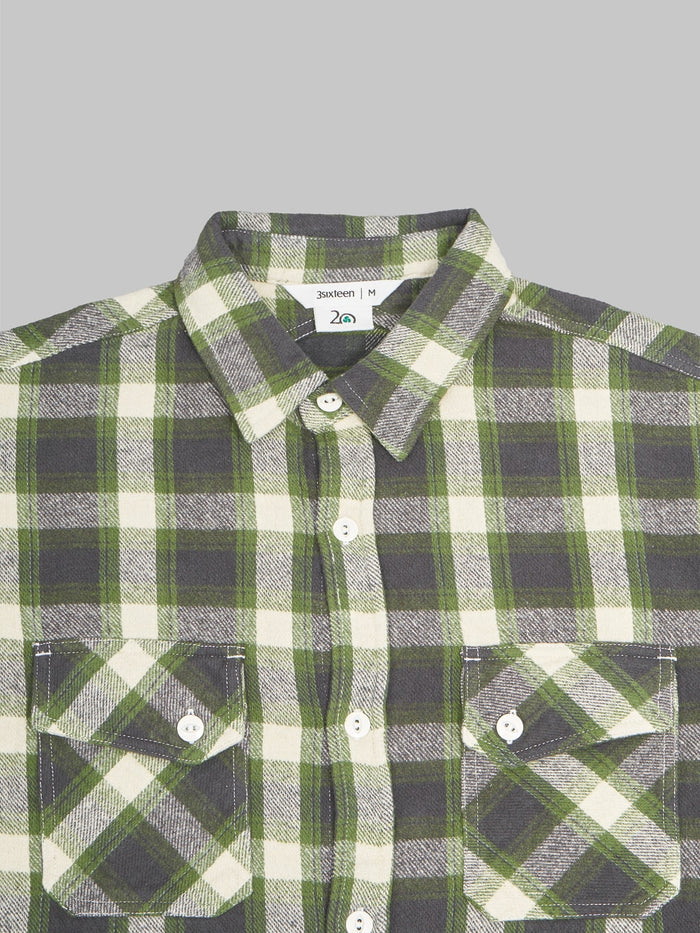 Roost Flannel Emerald XS - Camicia Di Flanella 100% Cotone, Taglia Relaxed - Foto 6