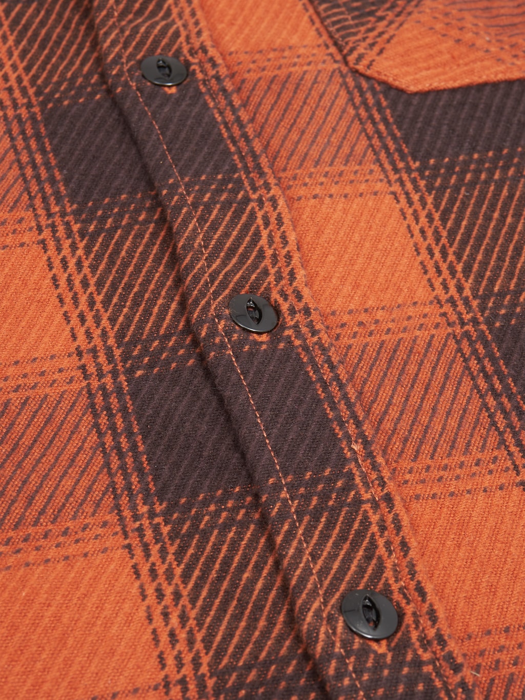 3sixteen Crosscut Flannel rust metal buttons
