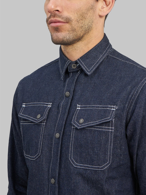 3sixteen Crosscut Western Indigo Denim Shirt